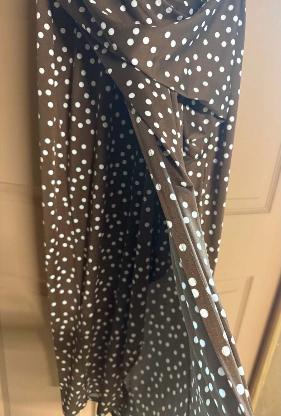 Rachel Rachel Roy Sleeveless Draped Polka Dot Midi Dress - Picture 2 of 5